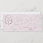 搭乗券 飛行機 結婚式 旅行 目的地 招待状 (裏面)