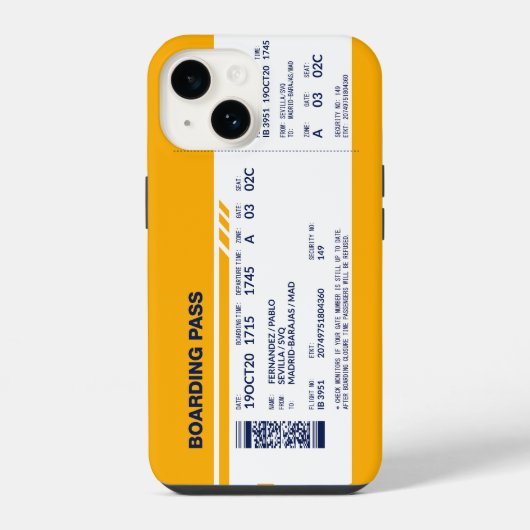 搭乗券 – 黄色 iPhoneケース (裏面)