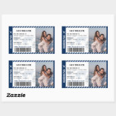 搭乗券Save The Date World Mapチケット 長方形シール (シート)