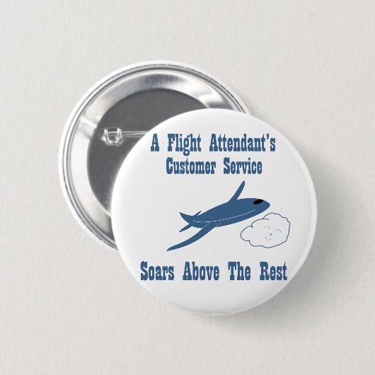 搭乗員のカスタマーサービスは上昇します 缶バッジ (正面&裏面)