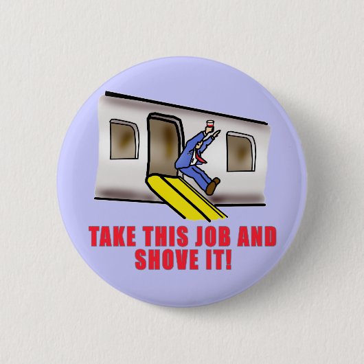 搭乗員緊急シュートのユーモア 缶バッジ (正面)