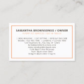 搭乗獣犬キャットバードペットシッター 名刺 (裏面)