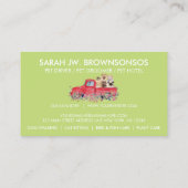 搭乗用トラック花緑の犬の猫ペット 名刺 (裏面)