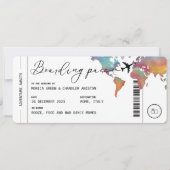 搭乗通過先結婚式QRコード 招待状 (正面)