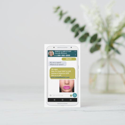 携帯おもしろい写真地図ビジネス車 名刺 (スタンド正面)