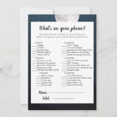 携帯のベビーシャワーゲームに何が含まれているかを我慢する 招待状 (正面)