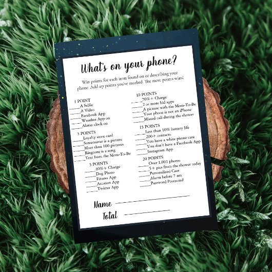 携帯のベビーシャワーゲームに何が含まれているかを我慢する 招待状