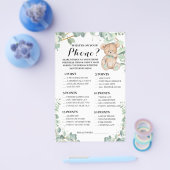 携帯のベビーシャワーゲームカード チラシ (シングル)