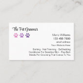 携帯ペットグルーミングトレンディー名刺 名刺 (裏面)