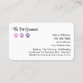 携帯ペットグルーミングトレンディー名刺 名刺 (裏面)