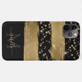 携帯モノグラムのケース黒金ゴールド Case-Mate iPhoneケース (裏面(横))