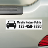 携帯公証人公衆電話番号カスタマイズ バンパーステッカー (車上)
