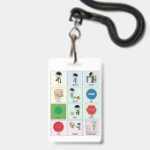 携帯型通信ボードバッジ バッジ (正面（ネックストラップ付）)