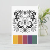 携帯用バタフライカラーリングカードアートセラピー 招待状 (スタンド正面)