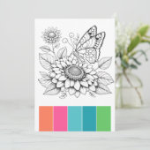 携帯用バタフライカラーリングページ 招待状 (スタンド正面)