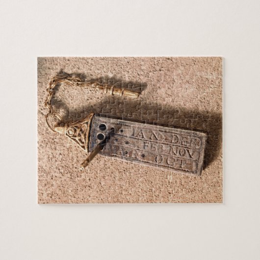 携帯用日時計、銀および金ゴールド、10世紀(d ジグソーパズル (横)