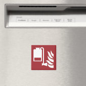 携帯用泡盛り器ユニットの安全標識 マグネット (インサイチュ (食洗機))