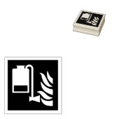 携帯用泡盛り器ユニットの安全標識 ラバースタンプ (押印)