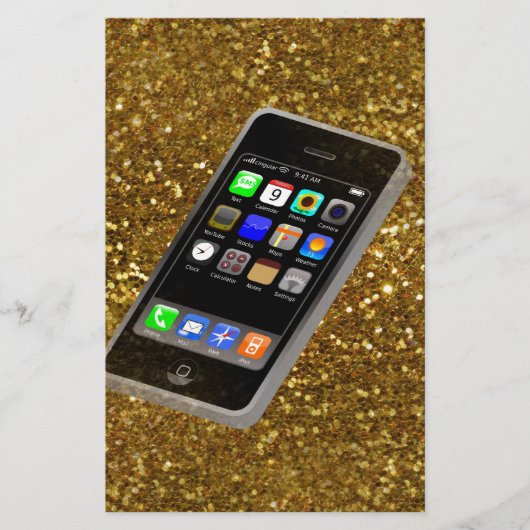 携帯電話きらきら光る 便箋 (正面)