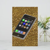 携帯電話きらきら光る 便箋 (スタンド正面)