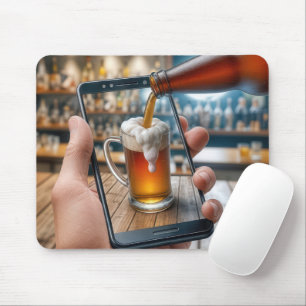 携帯電話でハンドヘルド頭が切れるビール マウスパッド