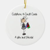 携帯電話とクレジットカード セラミックオーナメント (正面)