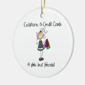 携帯電話とクレジットカード セラミックオーナメント (左)