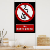 携帯電話なし ポスター (キッチン)