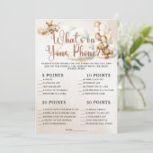 携帯電話に何が赤ちゃんシャワーゲームかわいいクマ 招待状 (スタンド正面)