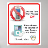 携帯電話のオフィスのサインを消して ポスター (正面)