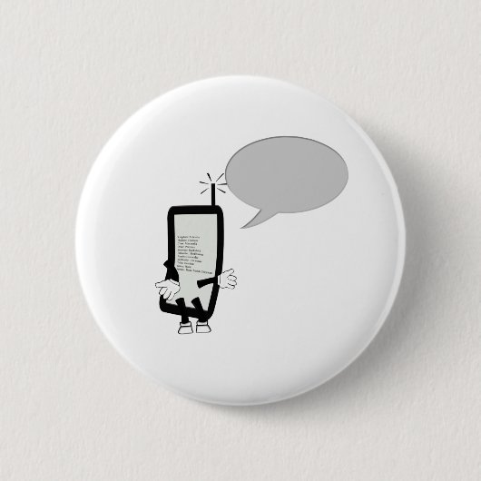 携帯電話のキャラクターがスピーチbと話す 缶バッジ (正面)