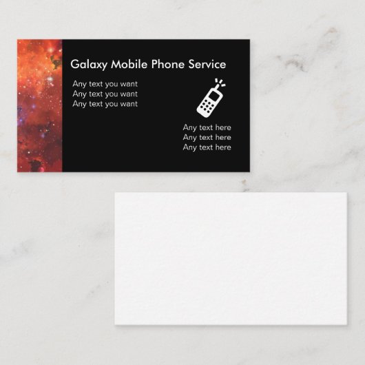 携帯電話のサービス業カード 名刺 (正面/裏面)