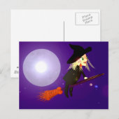 携帯電話のハロウィーンウィッチ ポストカード (正面/裏面)