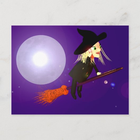 携帯電話のハロウィーンウィッチ ポストカード (正面)