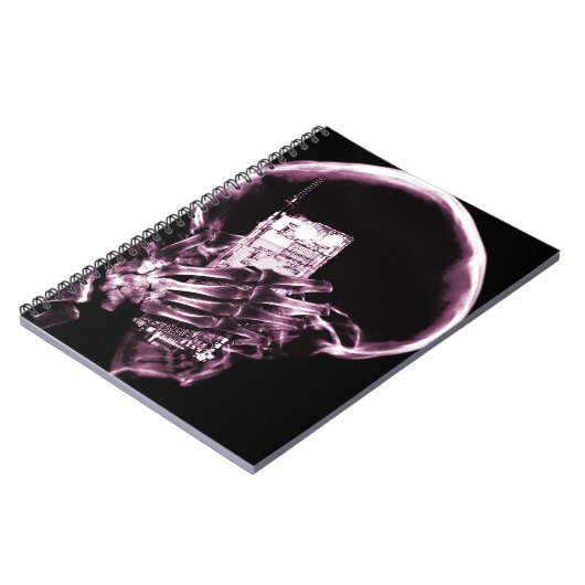 携帯電話のピンクX線ビジョンスケルトン ノートブック (左側)