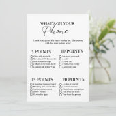 携帯電話のブライダルシャワーゲームカード 招待状 (スタンド正面)