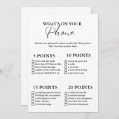 携帯電話のブライダルシャワーゲームカード 招待状 (正面/裏面)