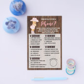 携帯電話のホイットベビーシャワーゲームカード女性のカーボーイ チラシ (シングル)