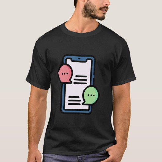 携帯電話のメッセージ通知チャット Tシャツ (正面)