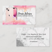 携帯電話のモバイル修理サービスブラックメタル 名刺 (正面/裏面)