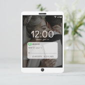 携帯電話のロック画面の写真結婚の種類 出欠カード (スタンド正面)