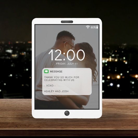 携帯電話のロック画面の写真 サンキューカード
