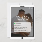 携帯電話のロック結婚画面 セーブザデート (正面)