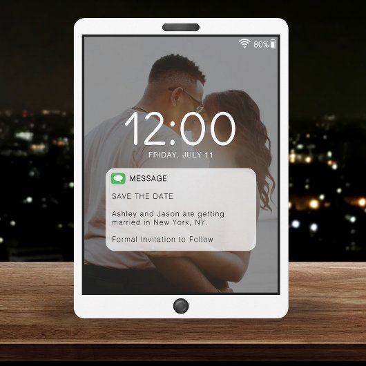 携帯電話のロック結婚画面 セーブザデート