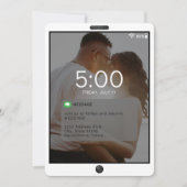 携帯電話のロック結婚画面 招待状 (正面)