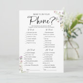 携帯電話のワイルドフラワーブライダルシャワーゲーム 招待状 (スタンド正面)