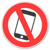 携帯電話の使用を許可しない記号 シール (正面)