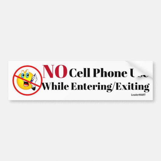 携帯電話の使用無し表記を書き入れているか、または出ます バンパーステッカー (正面)