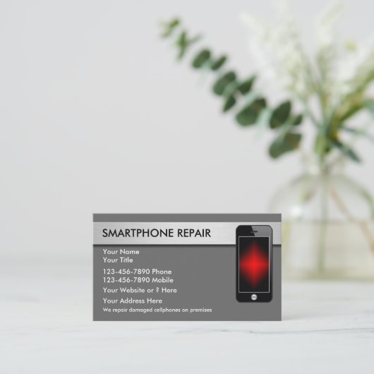 携帯電話の修理名刺 名刺 (スタンド正面)