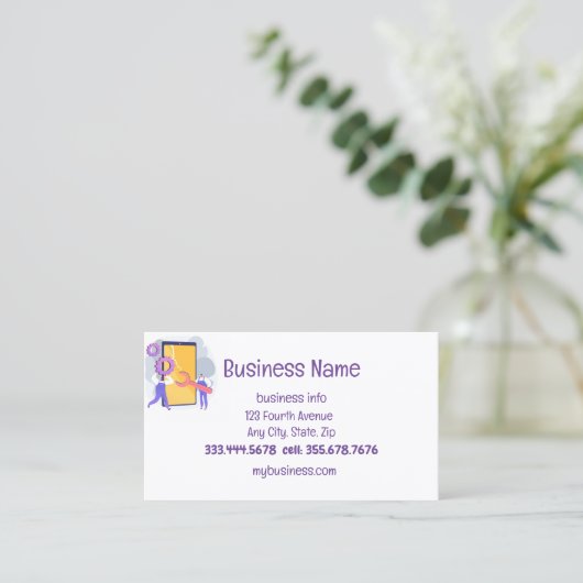 携帯電話の修理販売とサービス 名刺 (スタンド正面)